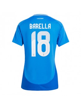 Billige Italia Nicolo Barella #18 Hjemmedrakt Dame EM 2024 Kortermet